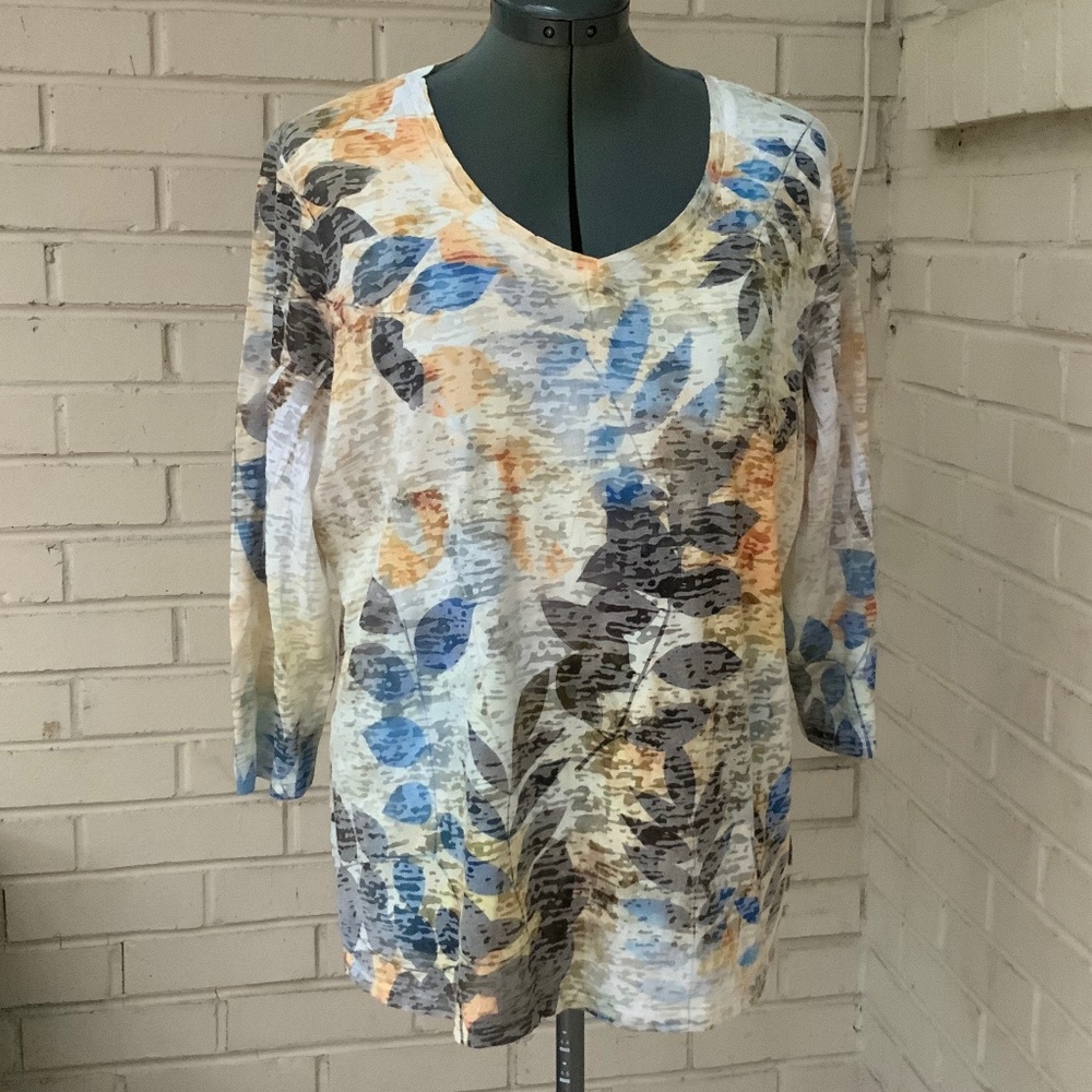 Women’s top Coldwater Creek casual Autumn colors size XL 16